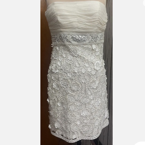 Sue Wong nocturne white strapless dress - Picture 9 of 10